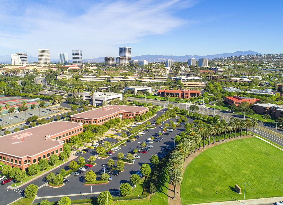 Irvine, CA - Buildings and Lush Trees in Orange County, California